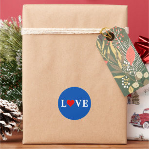 Sticker Rond Marine Blue LOVE