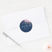 Sticker Rond Marine Blush Rose Floral Aimer Et Merci (Enveloppe)