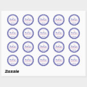 Sticker Rond Marine Chevron avec Baby shower nautique rose bébé (Feuille)