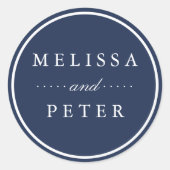 Sticker Rond Marine classique et Mariage blanc (Devant)