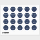 Sticker Rond Marine classique et Mariage blanc (Feuille)