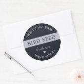 Sticker Rond Marine Dusty Blue Bird Graine Toss Wedding Faveurs (Enveloppe)