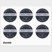 Sticker Rond Marine Dusty Blue Bird Graine Toss Wedding Faveurs (Feuille)