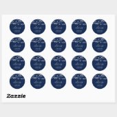 Sticker Rond Marine et Argent | moderne Cheers Adulte Anniversa (Feuille)