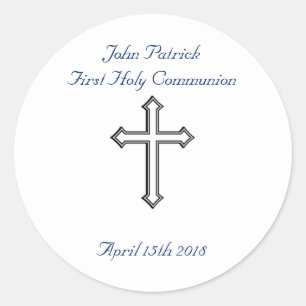 Sticker Rond Marine et communion blanche