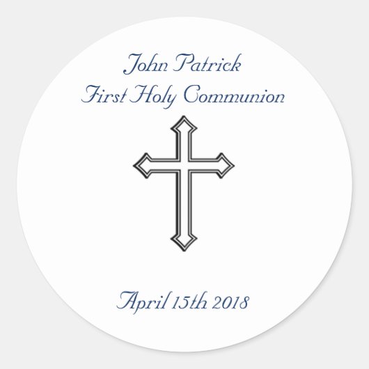 Sticker Rond Marine et communion blanche (Devant)