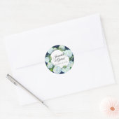 Sticker Rond Marine Floral Blanc Hydrangea Foliage Mariage dama (Enveloppe)