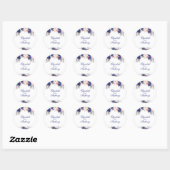 Sticker Rond Marine Floral Boho Chic Mariage (Feuille)
