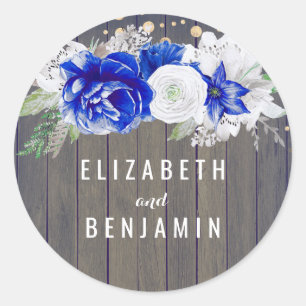 Sticker Rond Marine Floral Rustic