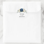 Sticker Rond Marine Gold White Champagne Ivory Mariage géométri (Sac)