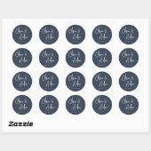 Sticker Rond Marine | Mariage de script manuscrit moderne (Feuille)