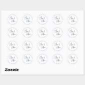 Sticker Rond Marine | Mariage manuscrit moderne Adresse de reto (Feuille)