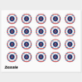 Sticker Rond Marine marine Bleu Rouge Bleu Blancs (Feuille)