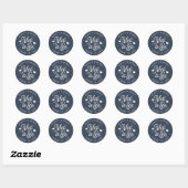 Sticker Rond Marine | Monnaie à être personnalisée mariage Fave (Feuille)