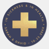 Sticker Rond Marine & Or en maladie et en santé Trousse de repr (Devant)