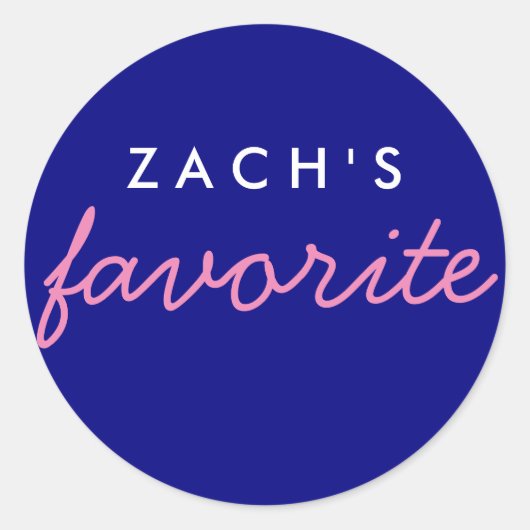 Sticker Rond Marine préférée personnalisée et rose (Devant)