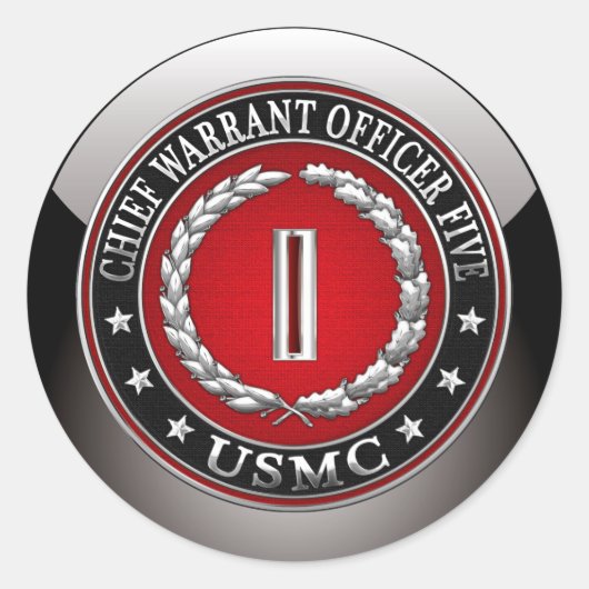 Sticker Rond Marines des États-Unis : Adjudant-chef cinq (Adjud (Devant)