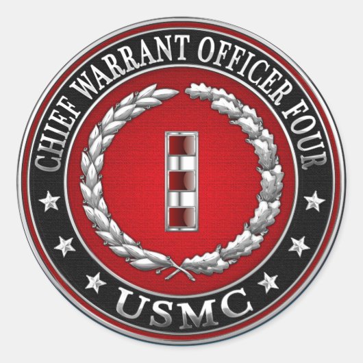 Sticker Rond Marines des États-Unis : Adjudant-chef quatre (USM (Devant)