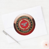 Sticker Rond Marines des États-Unis : Colonel (USMC Col) [3D] (Enveloppe)