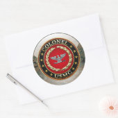 Sticker Rond Marines des États-Unis : Colonel (USMC Col) [3D] (Enveloppe)
