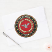 Sticker Rond Marines des États-Unis : Colonel (USMC Col) [3D] (Enveloppe)