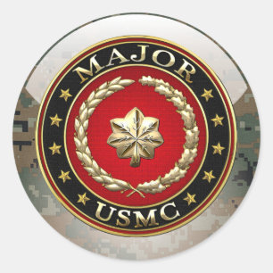 Sticker Rond Marines des États-Unis : Major (major de l'USMC) [