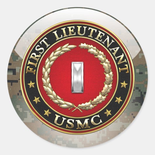 Sticker Rond Marines des États-Unis : Premier lieutenant (USMC  (Devant)