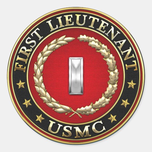 Sticker Rond Marines des États-Unis : Premier lieutenant (USMC  (Devant)