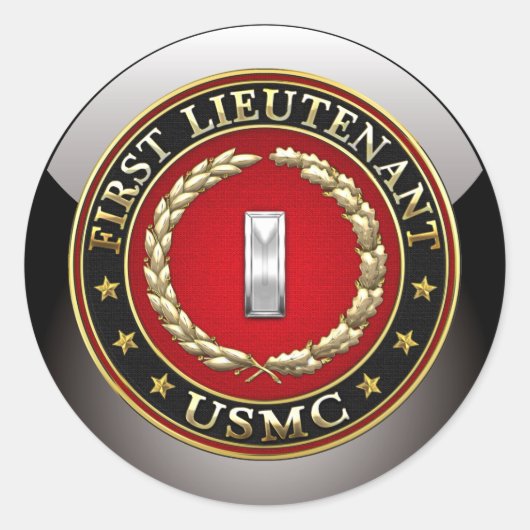 Sticker Rond Marines des États-Unis : Premier lieutenant (USMC  (Devant)