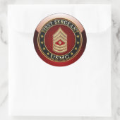 Sticker Rond Marines des États-Unis : Premier sergent (USMC 1er (Sac)