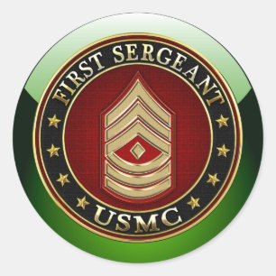 Sticker Rond Marines des États-Unis : Premier sergent (USMC 1er