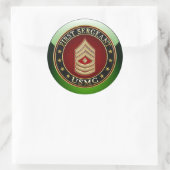 Sticker Rond Marines des États-Unis : Premier sergent (USMC 1er (Sac)