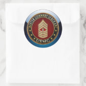 Sticker Rond Marines des États-Unis : Sergent-chef de l'armée d (Sac)