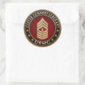 Sticker Rond Marines des États-Unis : Sergent-chef de l'armée d (Sac)