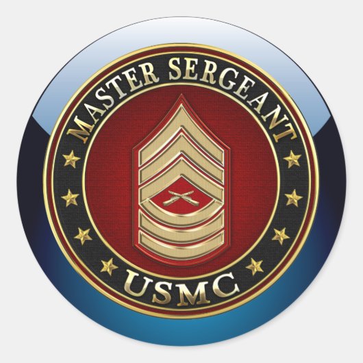 Sticker Rond Marines des États-Unis : Sergent-maître (USMC MSgt (Devant)