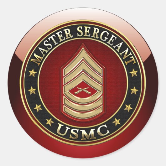 Sticker Rond Marines des États-Unis : Sergent-maître (USMC MSgt (Devant)