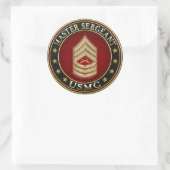 Sticker Rond Marines des États-Unis : Sergent-maître (USMC MSgt (Sac)