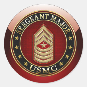 Sticker Rond Marines des États-Unis : Sergent-major (SgtMaj de 