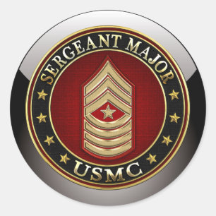 Sticker Rond Marines des États-Unis : Sergent-major (SgtMaj de 