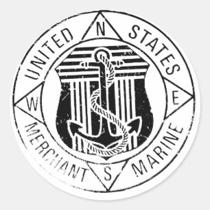 Sticker Rond Marines marchandes des USA par : David Lee