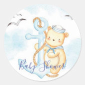 Sticker Rond Marinière mignonne porte baby shower classique ron (Devant)