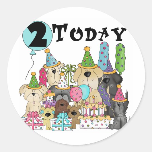 Sticker Rond Marionnettes 2e anniversaire Bash Tshirts et cadea (Devant)