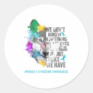 Sticker Rond Marker X Syndrome Sensibilisation Ribbon Support C