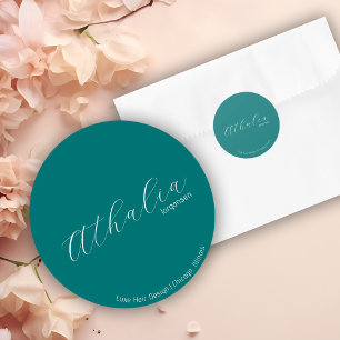 Sticker Rond Marketing Coiffeur Moderne Esthétique Neutre 