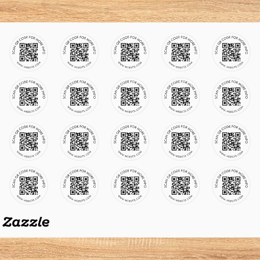 Sticker Rond Marketing de code QR personnalisé simple
