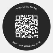 Sticker Rond Marketing professionnel QR Code noir (Devant)