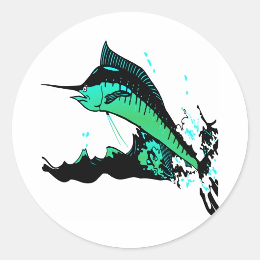Sticker Rond Marlin blanc Marlins de pêche (Devant)