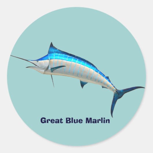 Sticker Rond Marlin bleu (Devant)