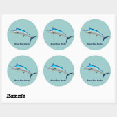 Sticker Rond Marlin bleu (Feuille)