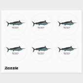 Sticker Rond Marlin bleu (Feuille)